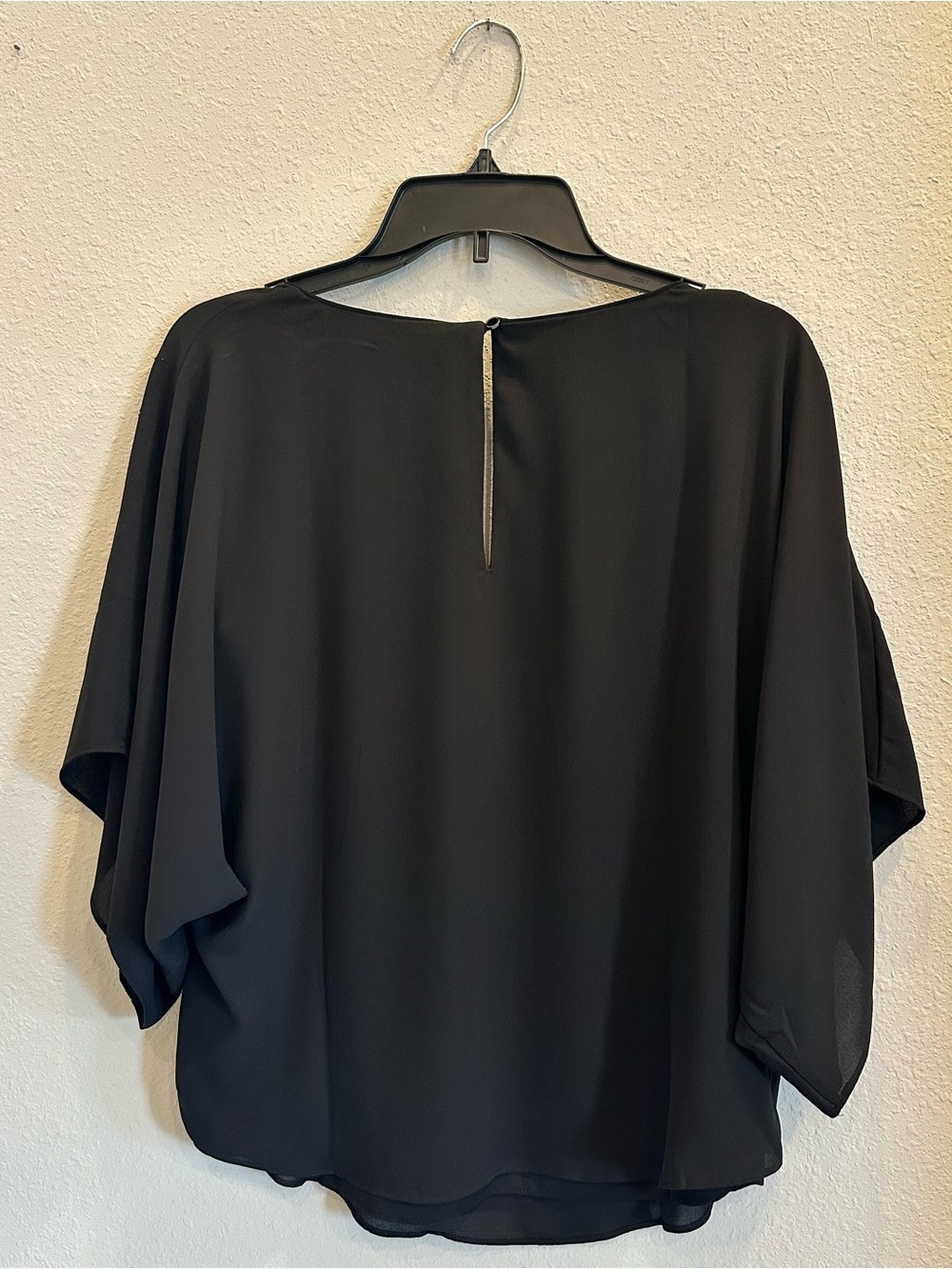 White House Black Market Beaded Starburst Top Black Chic Evening Blouse Size LP - Picture 2 of 4